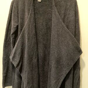 Barefoot Dreams Black Textured Knit Cardigan